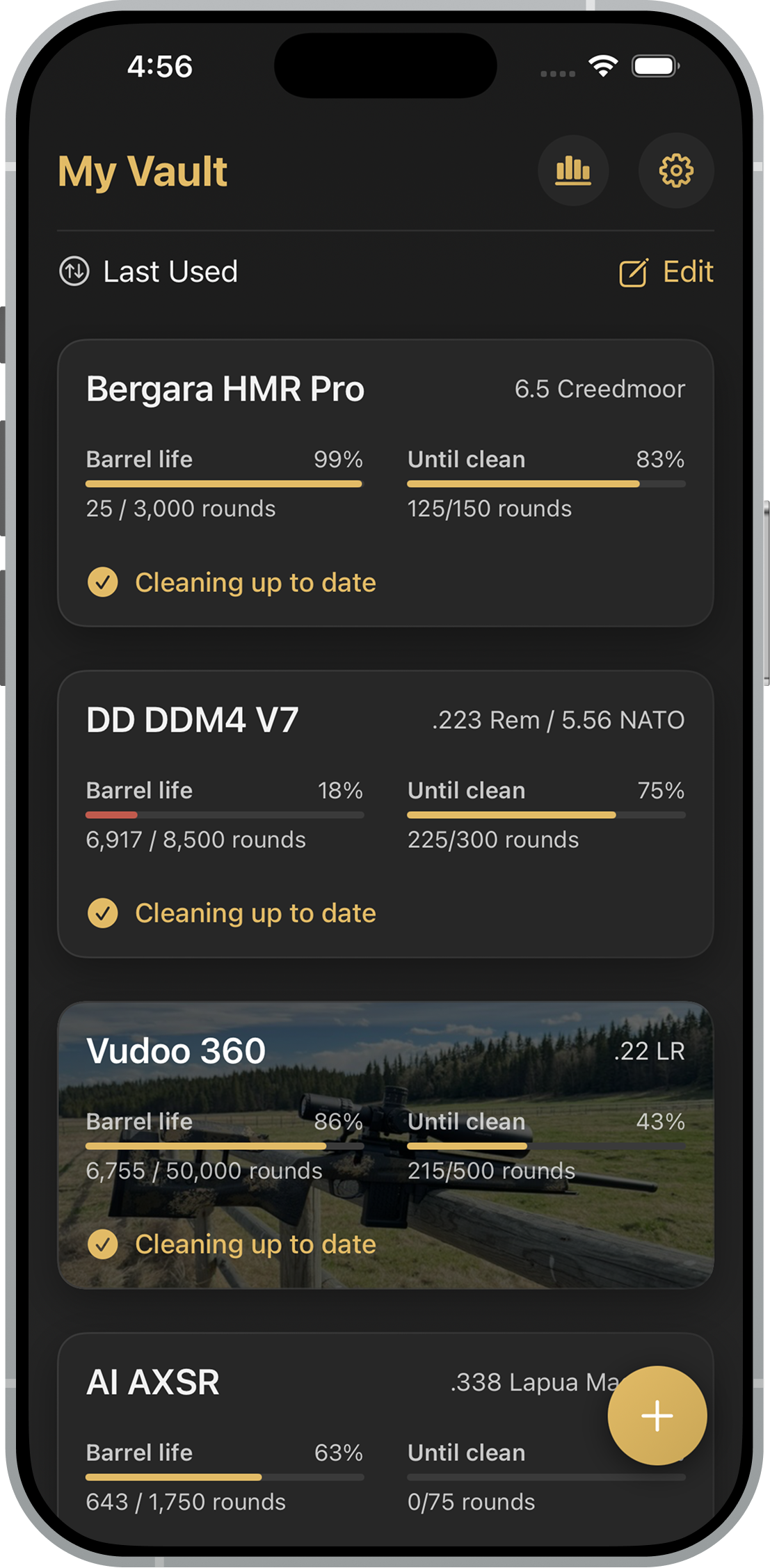 ShotStat Home Screen